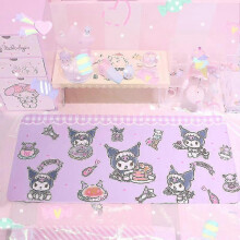 (Kuromi) Tappetino per mouse in PVC impermeabile, antimacchia e antiscivolo con motivo Sanrio Mymelody Kuromi Cinnamoroll.