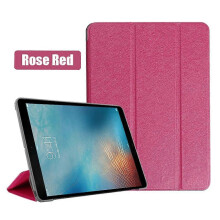 (Silk Rose Red, iPad Pro 9.7) Étui en cuir PU pour iPad Pro 9,7 pouces avec support et mise en veille automatique (compatible A1673 et A1674, 2016)