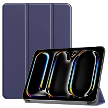 (Multicolor, Blue) For iPad Pro 11 (2024) PC+PU Auto Wake Sleep Case with Tri-fold Stand - Red
