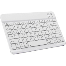 (10 inch White) Ultra-Slim Rechargeable Wireless Bluetooth Keyboard