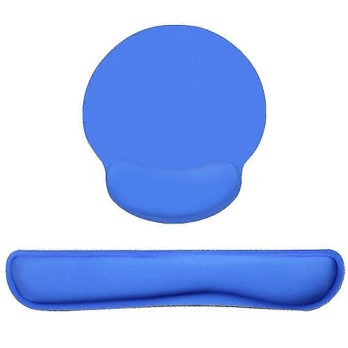 (blue) Memory Foam Mouse Pad with Wrist Rest for Pain Relief Easy Typing