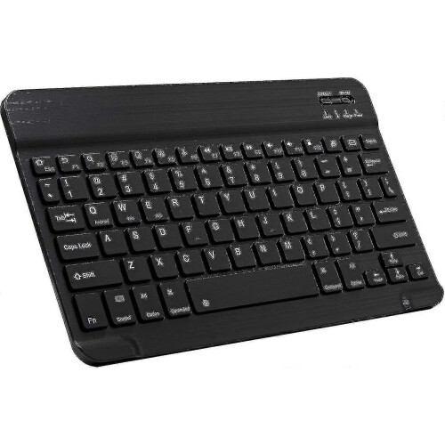 (10 inch Black) Ultra-Slim Rechargeable Wireless Bluetooth Keyboard