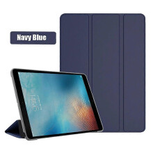(Navy Blue, iPad Pro 9.7) Étui en cuir PU pour iPad Pro 9,7 pouces avec support et mise en veille automatique (compatible A1673 et A1674, 2016)
