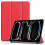 (Multicolor, Red) For iPad Pro 11 (2024) PC+PU Auto Wake Sleep Case with Tri-fold Stand - Red 1