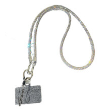(AB color) Rhinestones Phone Lanyard Secure Card Holder Crossbody Chain AB Color