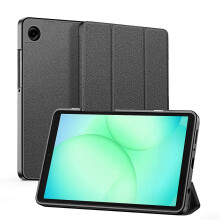 (Black) Samsung Galaxy Tab A9/A11 deksel DUX DUCIS Domo-serien trippelbrettbart stativ PU-skinn