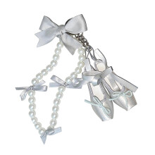 (Gray) Cordino regolabile per telefono, fotocamera, piccoli gadget, decorazione con perle blu balletto