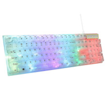 (RGB) 104Key Adj RGB Mechanical Keyboard USB Floating Keycaps Waterproof Dustproof Multicolor