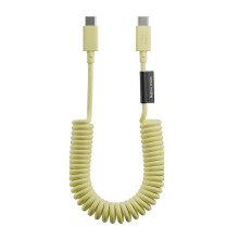 (Yellow) Kabel USB-C do USB-C 60 W spiralny 1,2 m z serii POP do szybkiego ładowania