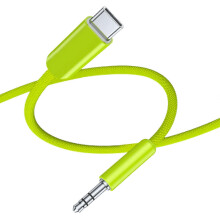 (green grass) Cavo adattatore da USB C a jack per cuffie da 3,5 mm ad alte prestazioni, colore nero.