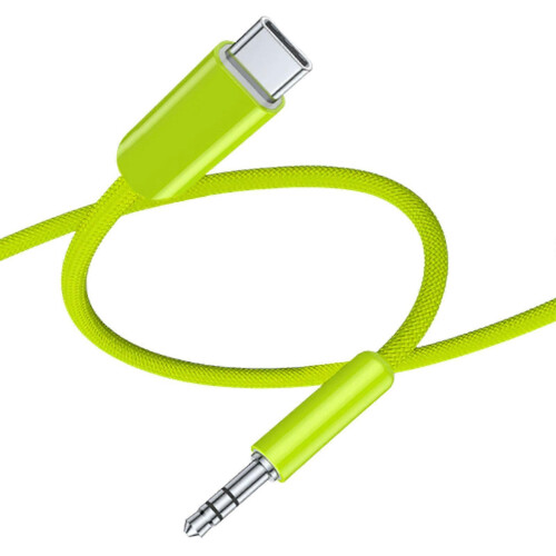 (green grass) USB C to 3.5mm Headphone Adapter Cable High Performance Audio Black