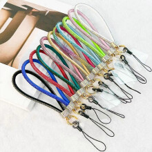 (Colorful) Catena corta anti-caduta per telefono con strass scintillanti, cinturino comfort universale per smartphone BL