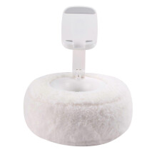 (White) Justerbart Kindle-pute-lesestativ med fuzzy bowl 360 telefonholder til seng rosa