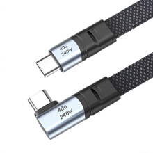 (30cm) Kabel USB-C 90 stopni, szybkie ładowanie 240 W, kąt prosty, kabel USB-C do transmisji danych USB-C