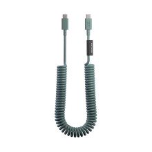 (Vert sauge) Kabel USB-C do USB-C 60 W spiralny 1,2 m z serii POP do szybkiego ładowania