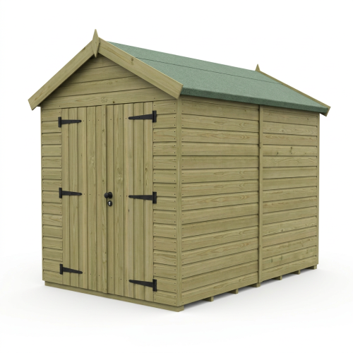 6 x 8 Apex Shed Tanalised (Double Door, No Windows) 1