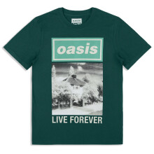 (XS, Green) Oasis Live Forever Single Cover T Shirt