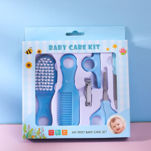 (Blue) 6pcs Baby Grooming Kit with Nail Clipper & Comb