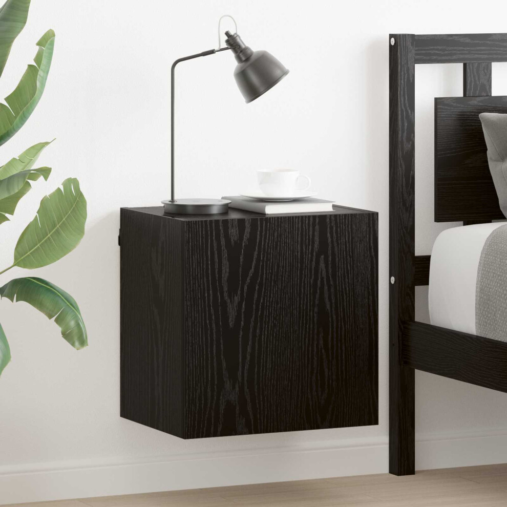 Vidaxl Tv Wall Cabinets 2 Pcs Black Oak 40.5X30x40cm Engineered Wood