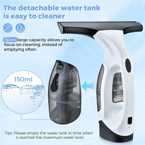 Cordless Window Vacuum Cleaner, Window Cleaner Squeegee Tool Set, Electric Windown Cleaning Tool US Plug 2