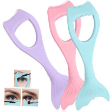 Set de 3 bucăți de rimel din silicon pentru gene cu aplicator tip pieptene, multicolor