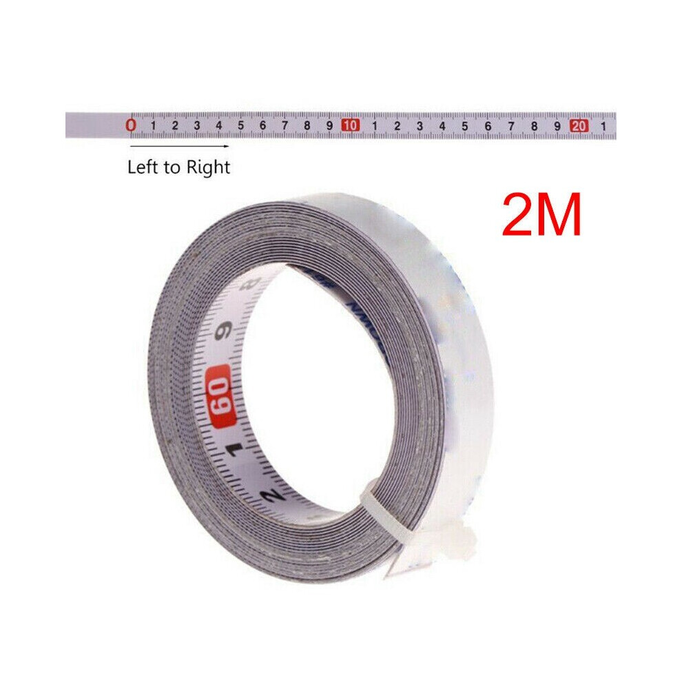 (2M, Middle) Self Adhesive Miter Saw Scale Ruler Tape Measures Metric Rulers Track Tapes 6951617016134