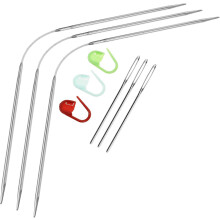 Set de andrele circulare de tricotat din oțel inoxidabil de 3 mm, instrumente de țesut manual din metal