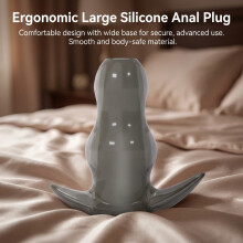 (Transparent Black, XL) Hollow Silicone Anal Plug - Safe & Comfortable