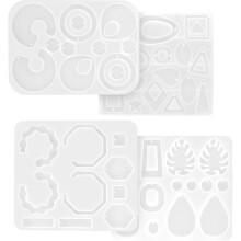 4 buc silicon pandantiv mucegai rășină bijuterii farmecul mucegai pentru DIY lucrat manual cercei și coliere pandantive