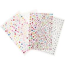 Autocolante cu pietre prețioase pentru față, 4 buc. Autocolante impermeabile pentru față și ochi, culori mixte