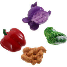 4 buc magneți de frigider cu fructe și legume, rășină, design 3D realist, drăguț, distractiv, impermeabil, reutilizabil, decor de bucătărie