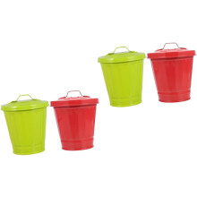 4 buc capac mic de gunoi metalic, mini coș de gunoi de birou pentru masă, suport pentru pixuri
