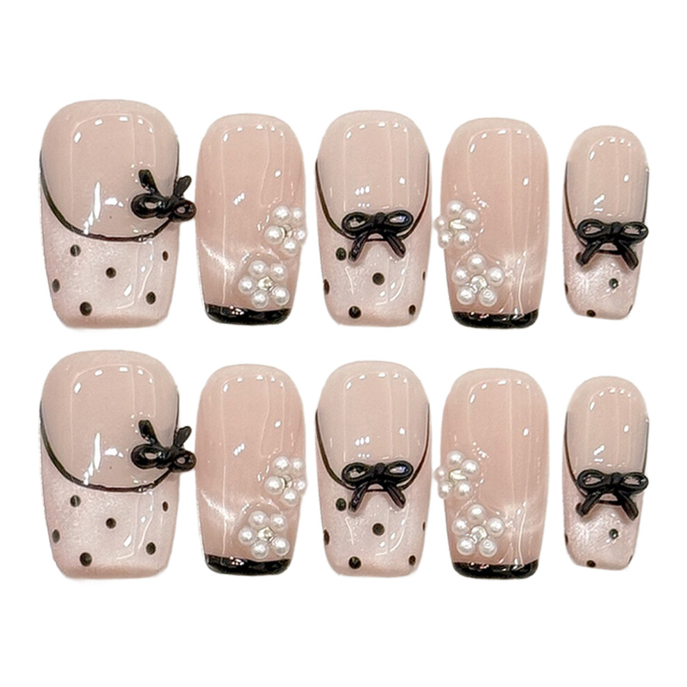 Dachuang Beauty (320) 10Pcs Cat Eyes Fake Nails With Bowknot