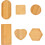 Set de 6 tăvi din lemn, mozaic DIY, cu forme multiple (pătrat, cerc, hexagonal, inimă, oval, lung) 1
