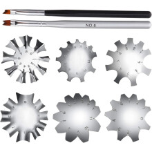Set de 8 șabloane pentru manichiură franceză, instrument de tăiat gel, set de tăiere a unghiilor din oțel inoxidabil