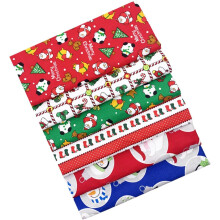 6 bucăți de pânză de bumbac imprimată de Crăciun pentru matlasare DIY Patchwork, material multifuncțional lucrat manual