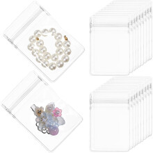100 buc pungi mici pentru bijuterii, pungi mini din plastic pentru inele, cercei, colier, resigilabile, sigilare prin presare, depozitare bijuterii