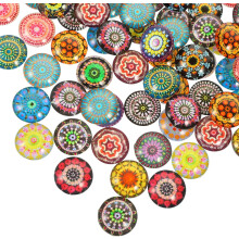 100 buc caleidoscop model rotund cabochon din sticlă DIY bijuterii fabricarea accesorii artizanale consumabile