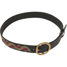 Curea brodată în stil etnic pentru femei, stil vintage floral Boho, cu talie largă, din piele PU, eșarfă pentru rochie