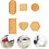 Set de 6 tăvi din lemn, mozaic DIY, cu forme multiple (pătrat, cerc, hexagonal, inimă, oval, lung) 4