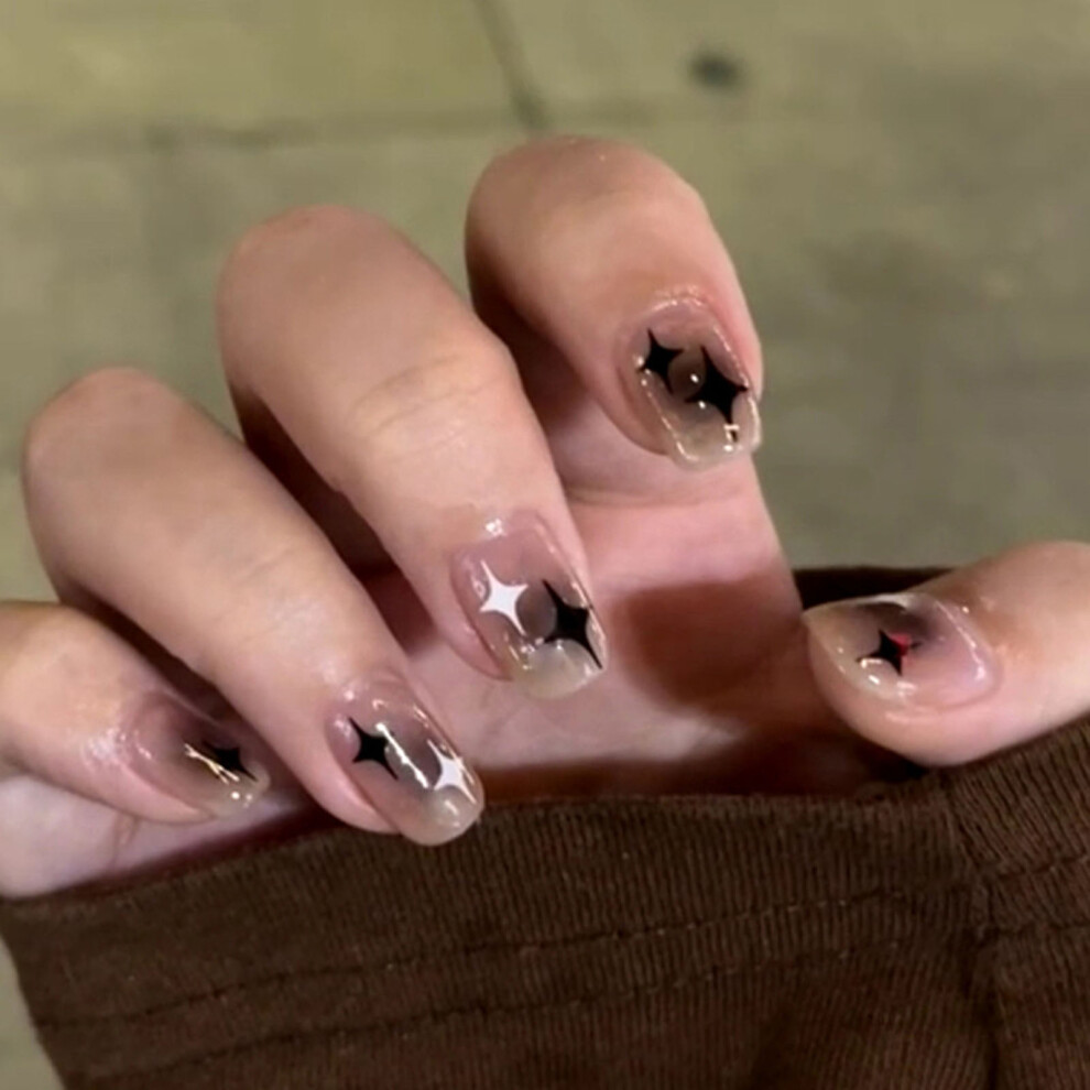 Zhouq-Outdoors (Jelly Glue Model) Smooth Brown Artificial Nails For Diy