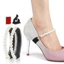 (One-line style (black snap)) Pearl Lace Heel Straps for Women