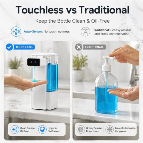 800ML/27oz Large Capacity Automatic Soap Dispenser, Touchless Adjustable Volume,IPX5 Waterproof for Kitchen and Bathroom 2