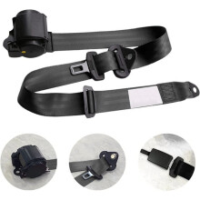 2PCS 3Point Belts Universal Retractable Adjustable Belts for Cart UTV Minivan RV Truck (Black)