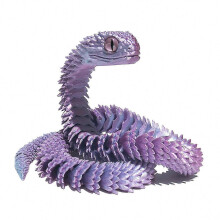 (Light Purple, 45cm) Tvarovaná hadia figúrka, 3D tlačená PLA, pohyblivé kĺby, dekorácia na pracovnú plochu a policu, vzdelávacia hračka