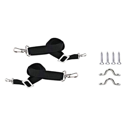 2 PCS Adjustable Heavy Duty Bimini Top Straps, Marine Grade Double Snap Hook Strap+ Pad Eye Straps, 33"-60"