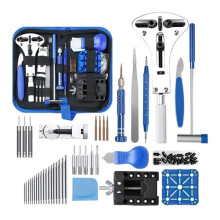 Uhrenreparaturset, Batteriewechsel, Armbandvergrößerung, Gehäuseöffner & Reinigungswerkzeuge, Inklusive Tragbarer Werkzeugtasche