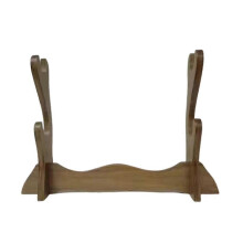 (Large two story dark) Soporte para espadas de madera maciza, soporte de mesa para wakizashi tanto y varitas, varios tamaños disponibles