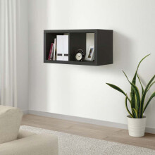 ikea 2-Cube Storage Unit 77x41cm-Black-brown