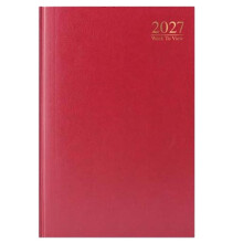 2027 A4 Diary Hardback Week to View 3185 - Red